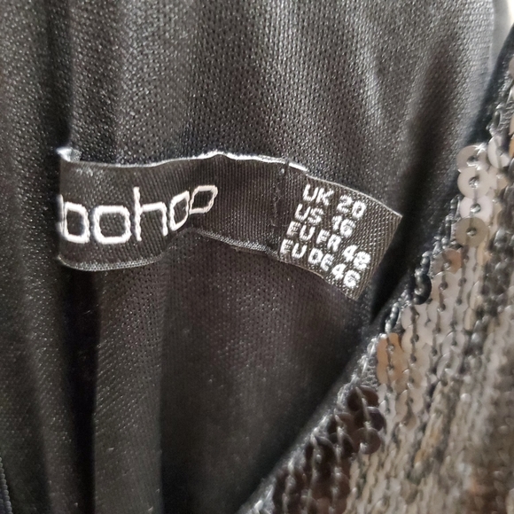 Boohoo NWOT Sequin Fringe Midi Dress Size 16 - Picture 11 of 14